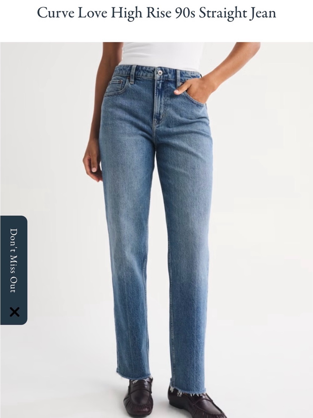 Abercrombie & Fitch Curve Love High Rise 90’s Straight Leg Jeans